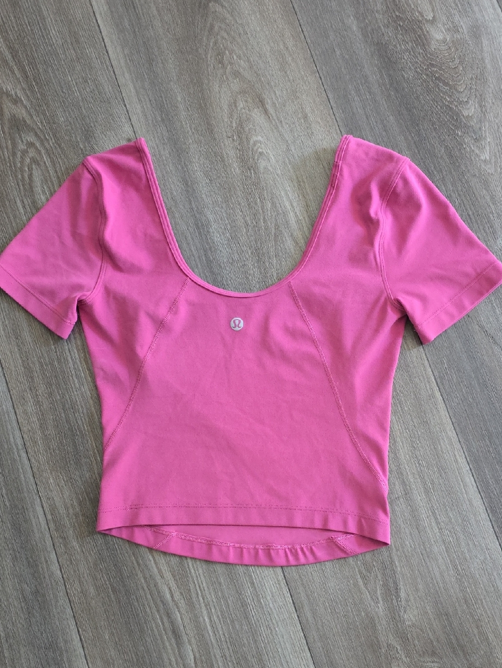 lululemon athletica Hot Pink Scoop-Back Crop Tee